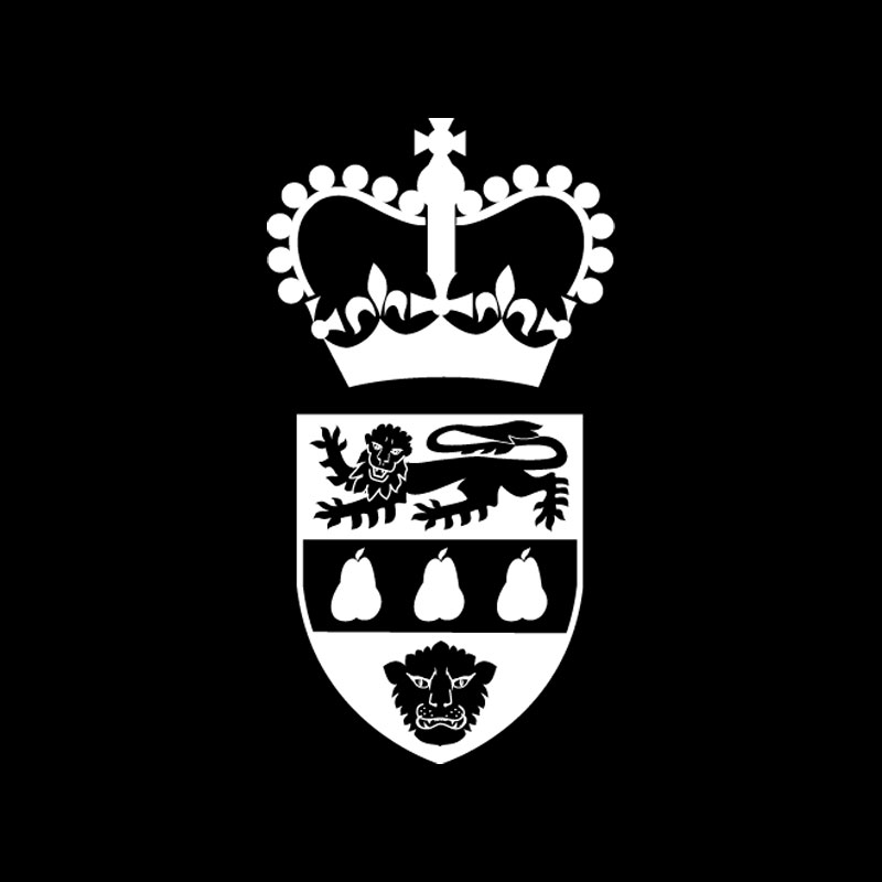 crest on black background