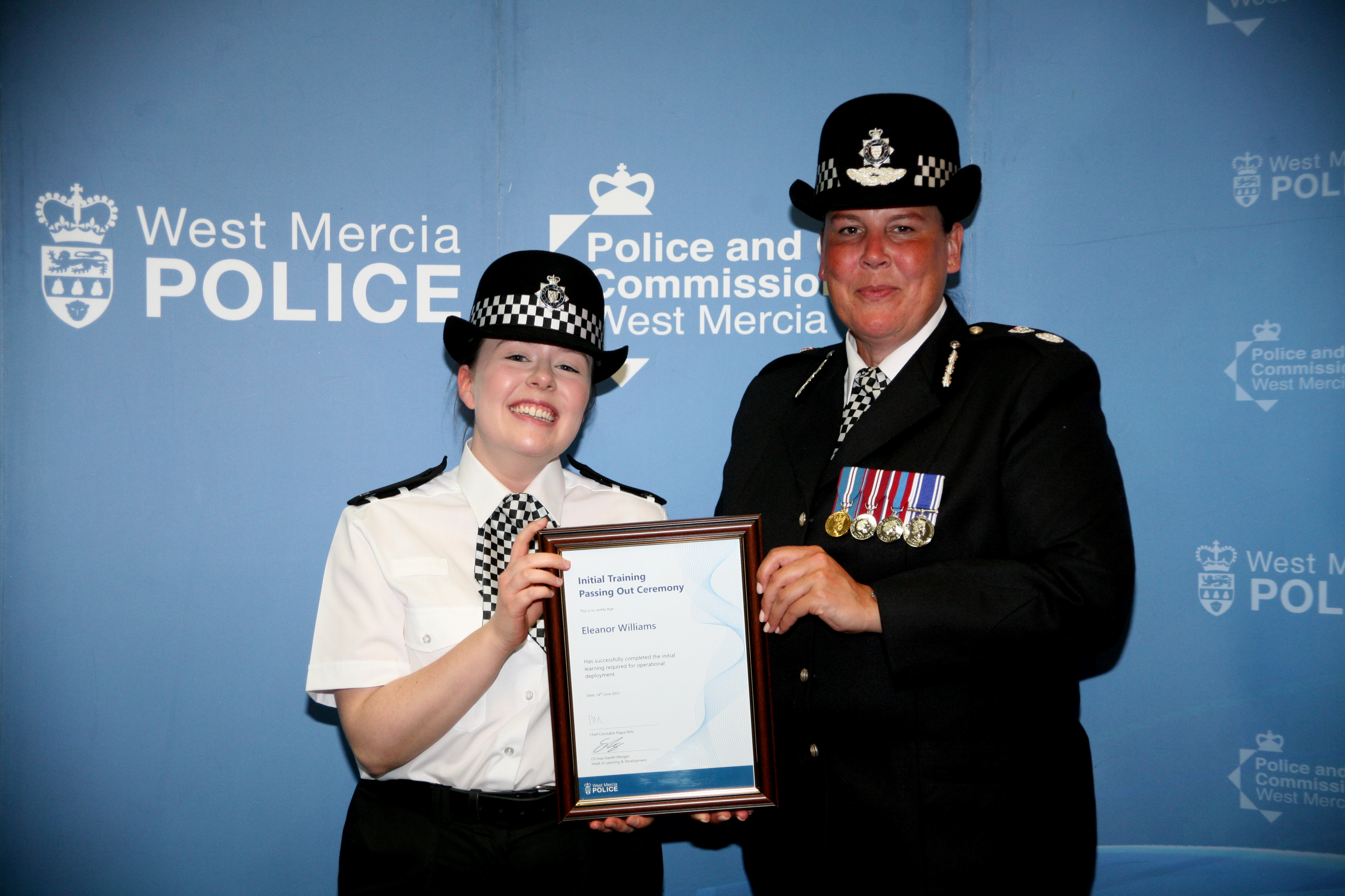 PC Ellie Williams with Chief Constable Pippa Mills