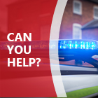 Image of police blue light with the words can you help?