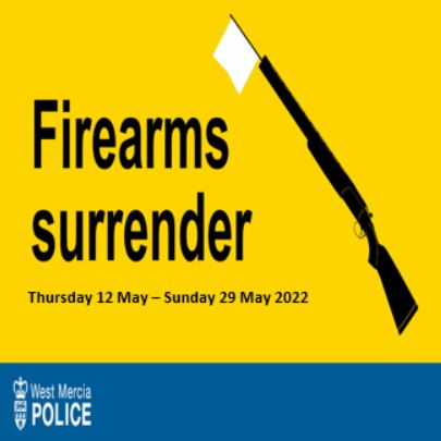 Firearms surrender poster with dates