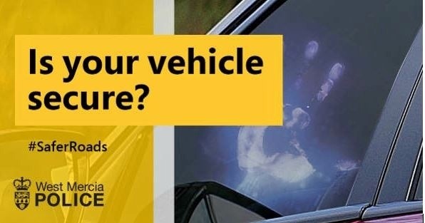 Yellow background with the words #SaferRoads and the West Mercia Police logo