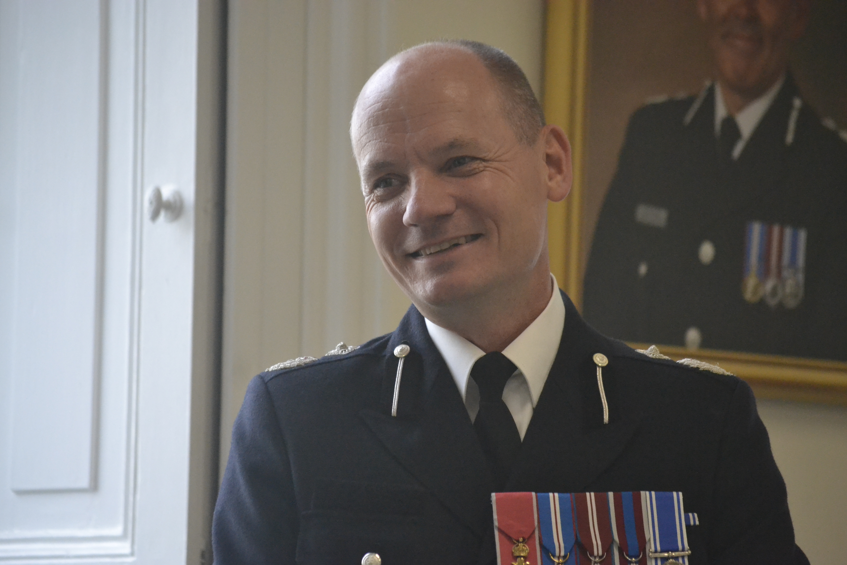 Man in smart police uniform