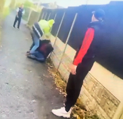 A group of young people in an alleyway