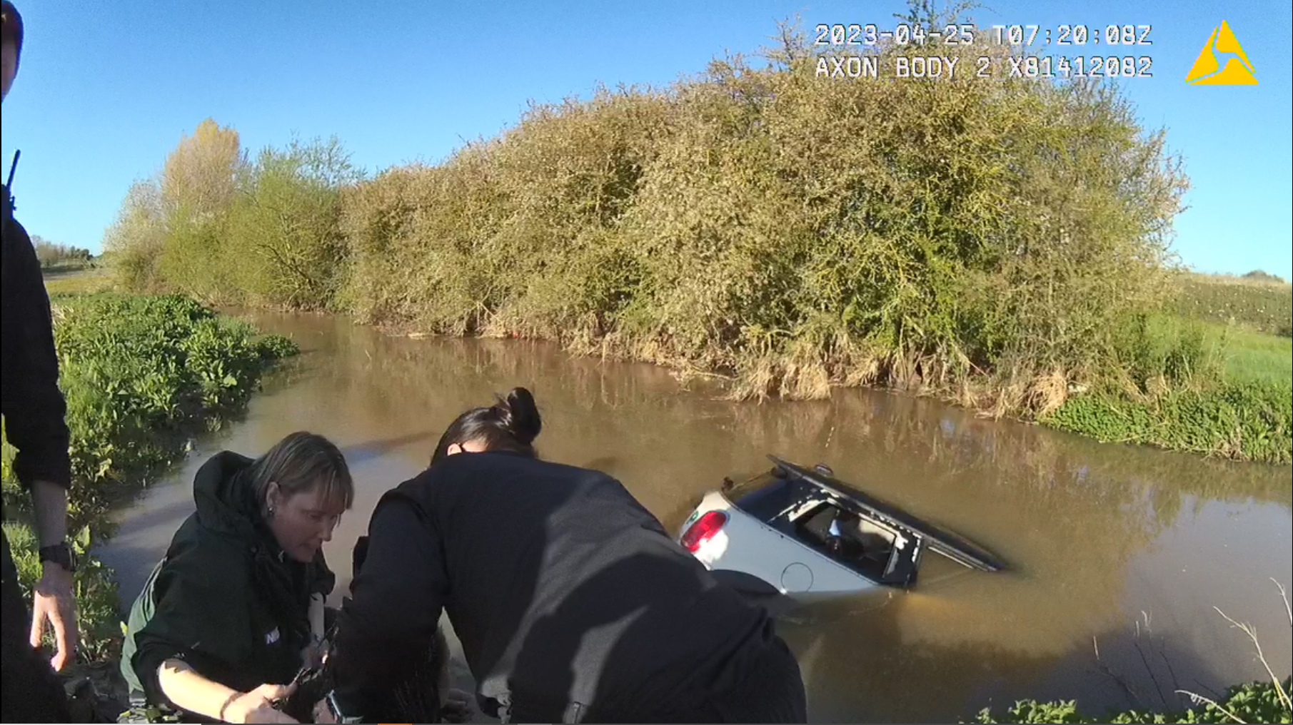 car in water 