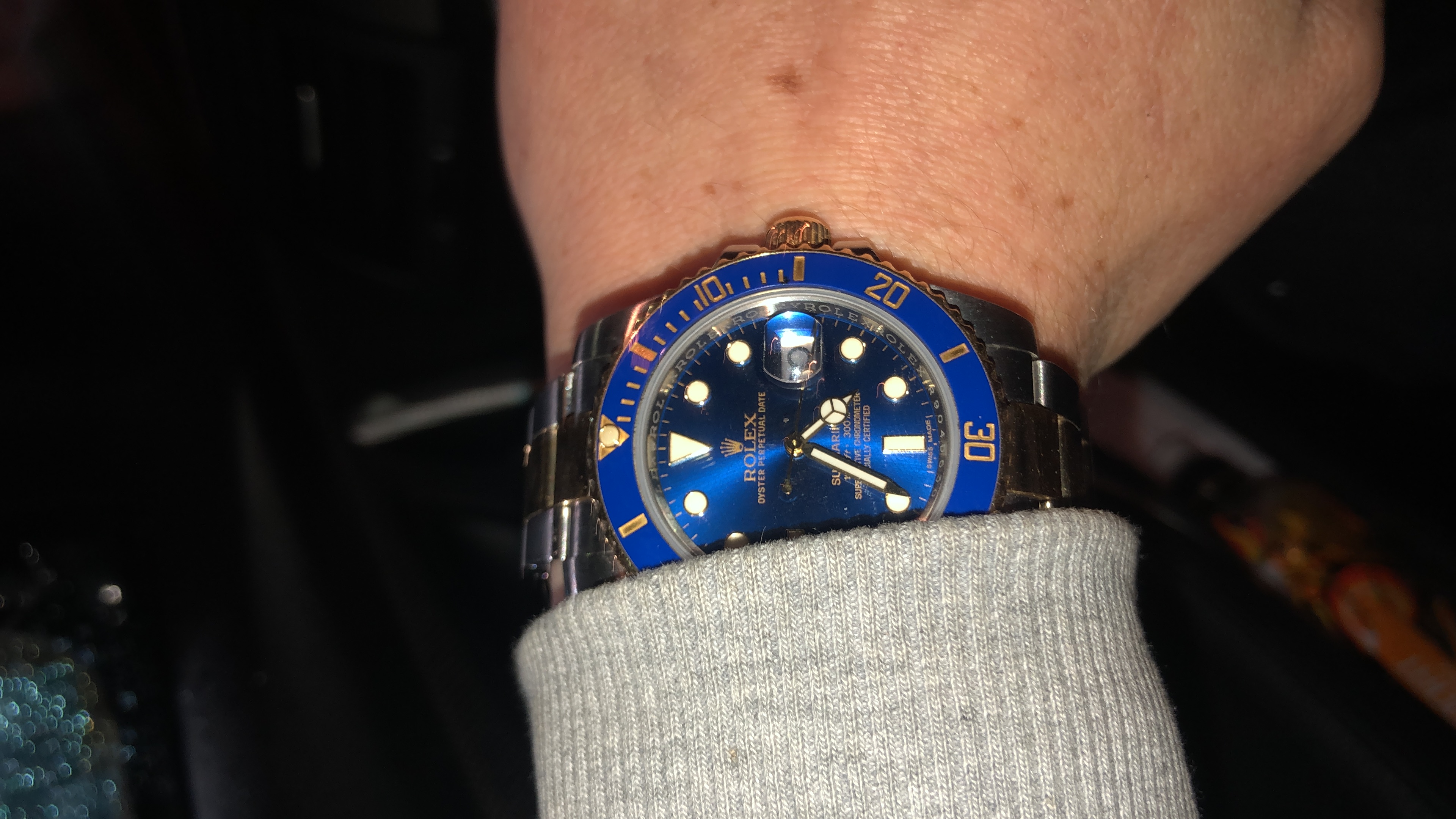 Picture of the watch that has been stolen. Blue face Rolex.