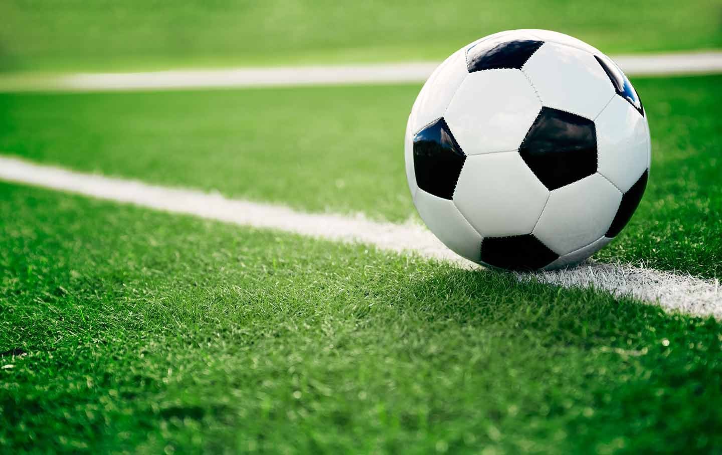 Football on football pitch