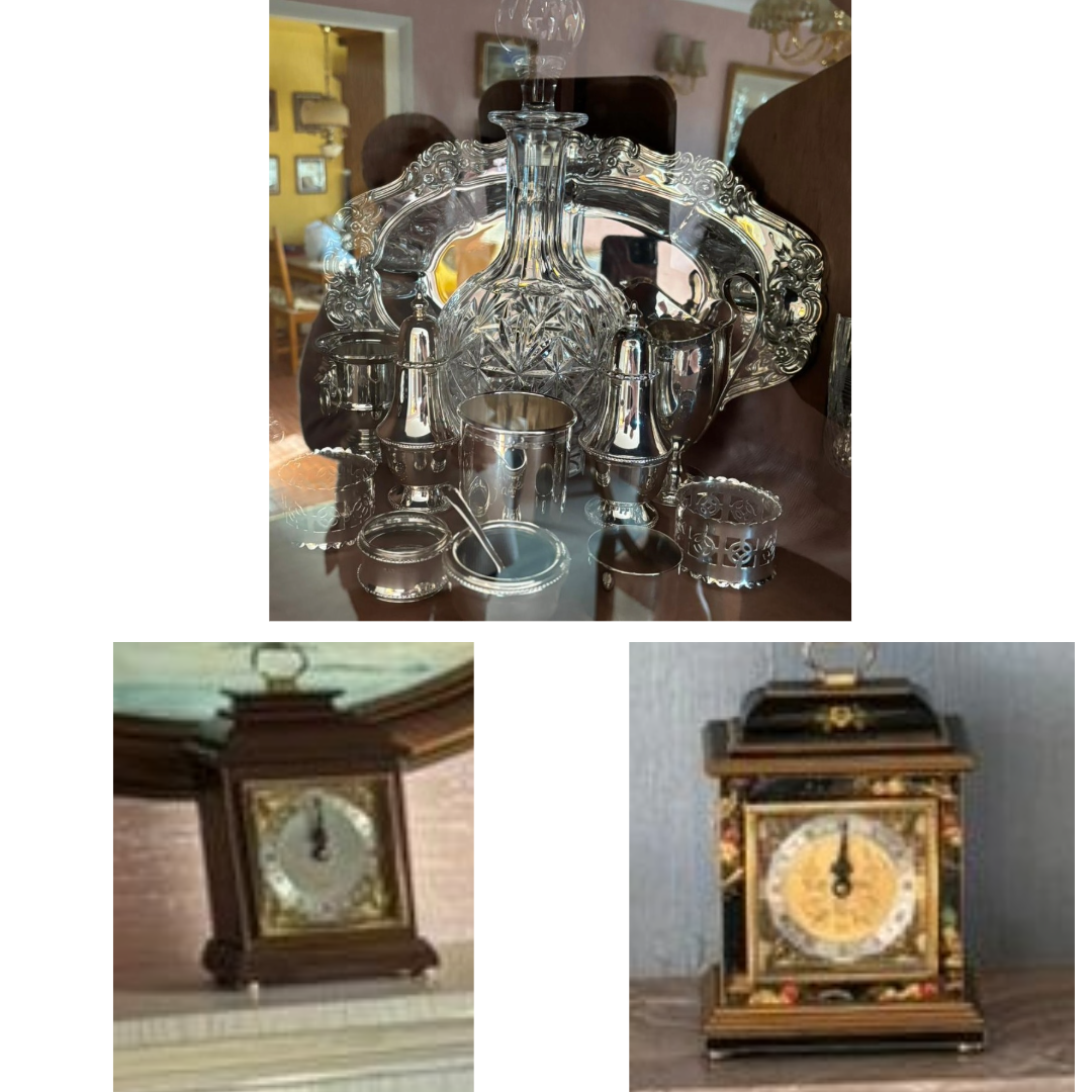 Silverware and two clocks