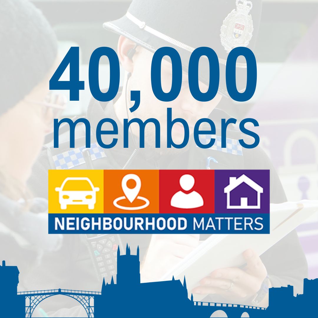 Neighbourhood matters logo with police officer and text 