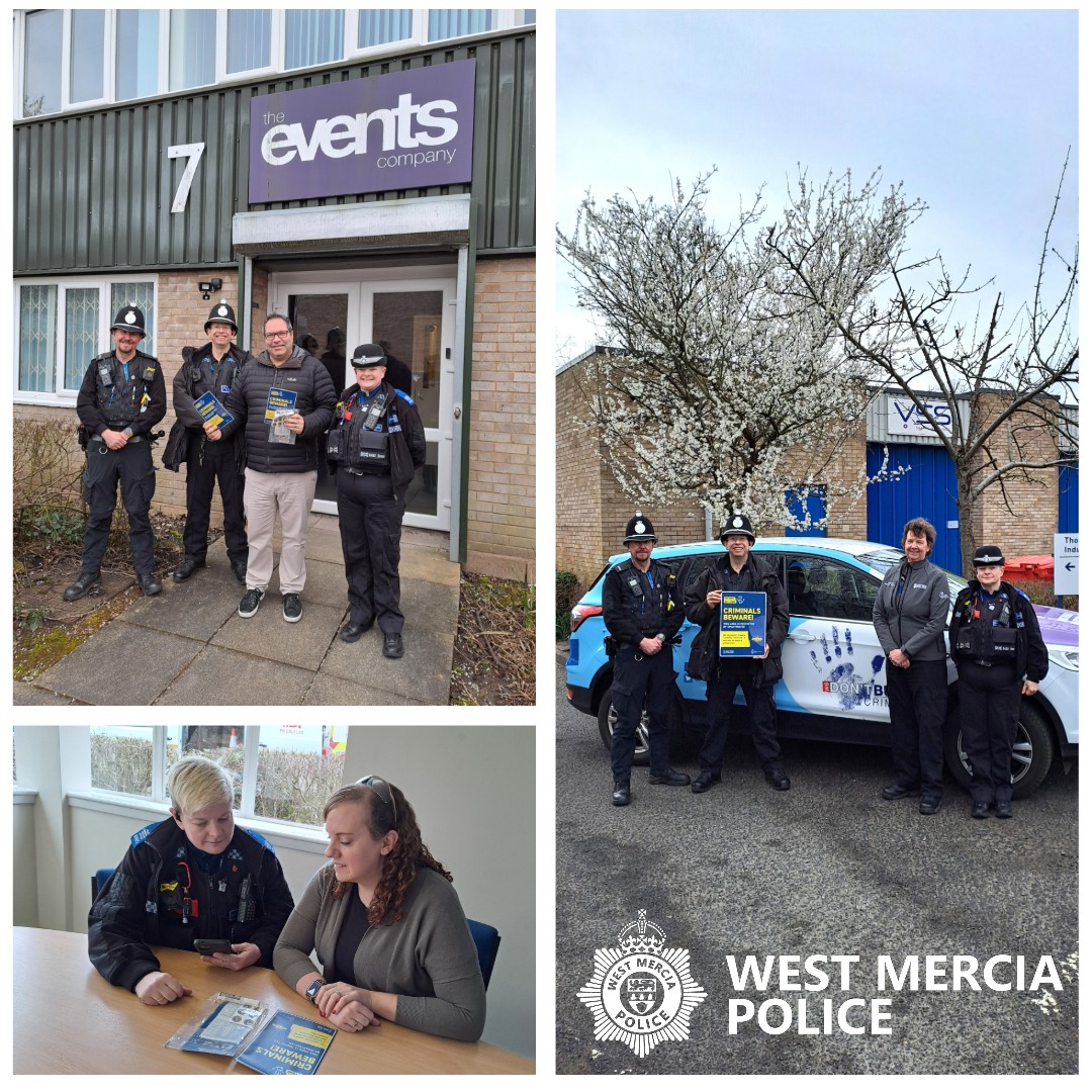 Officers visit an industrial estate in Redditch