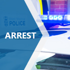 Roof of a police car with blue lights. blue overlay and arrest