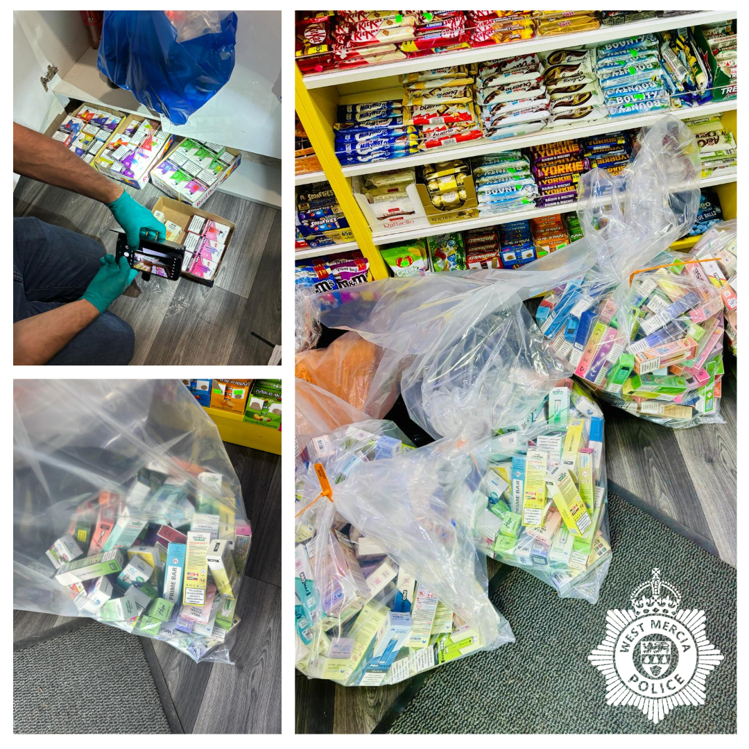 Illegal vapes and tobacco were seized