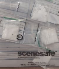 White powder in plastic bags. 