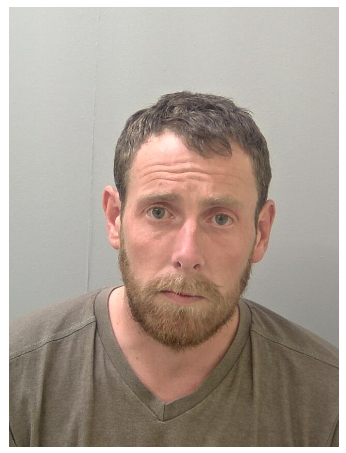 White male, brown hair and beard. 