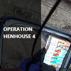 A picture of officer finding illicit goods in a suitcase - The wording is Operation Henhouse 4