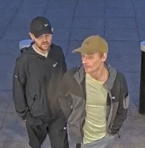 Two white men, wearing caps. 