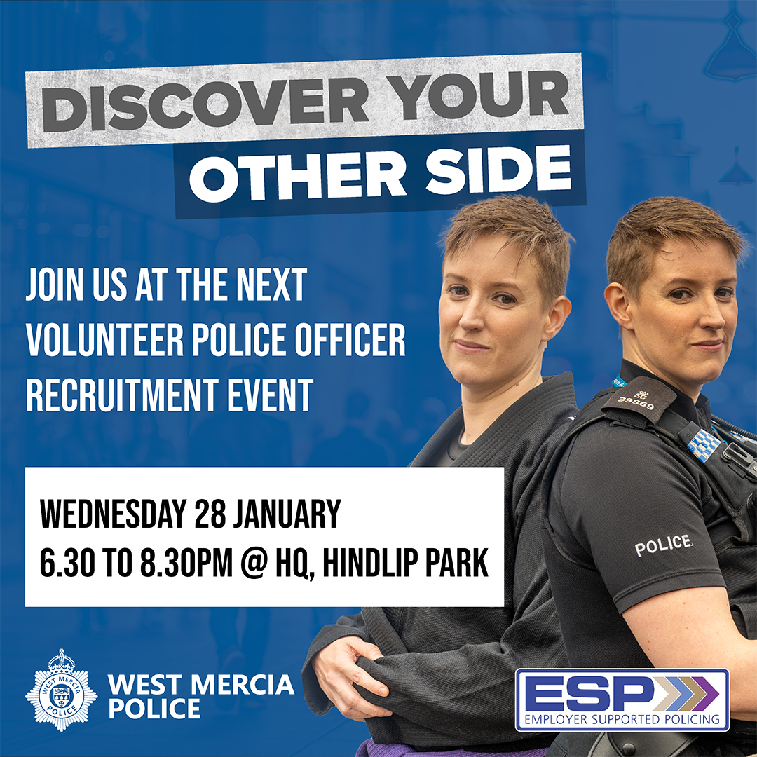'discover your other side' text and information about special constable recruitment event
