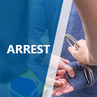 arrest graphic with woman in handcuffs