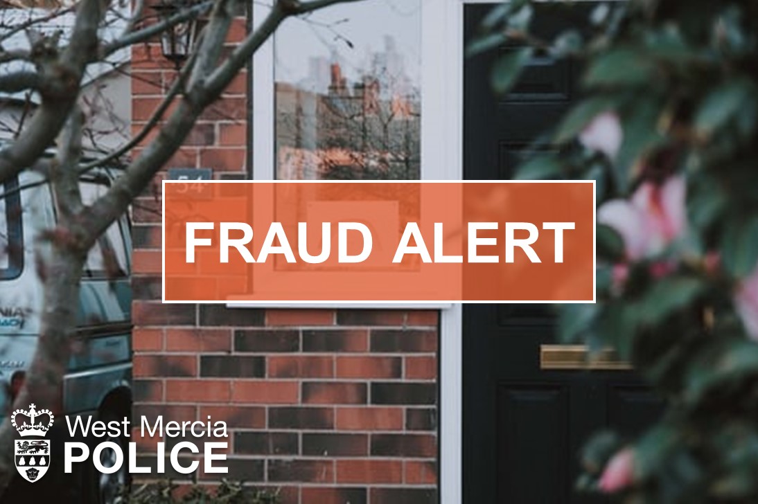 A picture of a house front with the message fraud alert on a logo