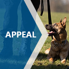 'appeal' text with police dog on