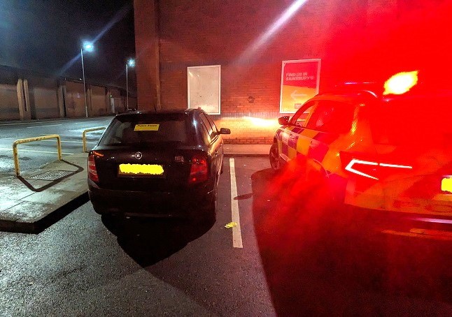 An uninsured car seized by Redditch police