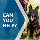 'can you help?' text with police dog