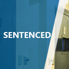 'sentenced' text with jail door