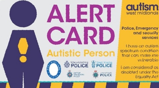 Alert cards issued in West Mercia to help police provide extra support to people with autism