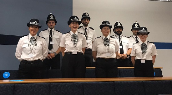 Student police officers taking their attestation to become constables